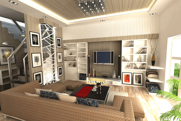 thiết kế phòng khách hiện đại pk hien dai